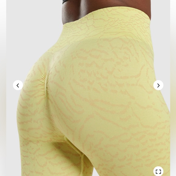 ✅✅GymShark ADAPT ANIMAL SEAMLESS CYCLING SHORTS Firefly Yellow - Picture 6 of 11